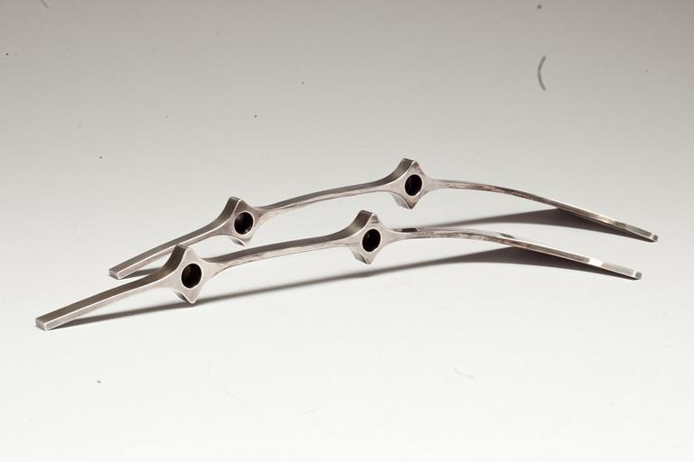 A pair of Carl Silversmed (Nyströmer) silver candelabra, Stockholm 1962.