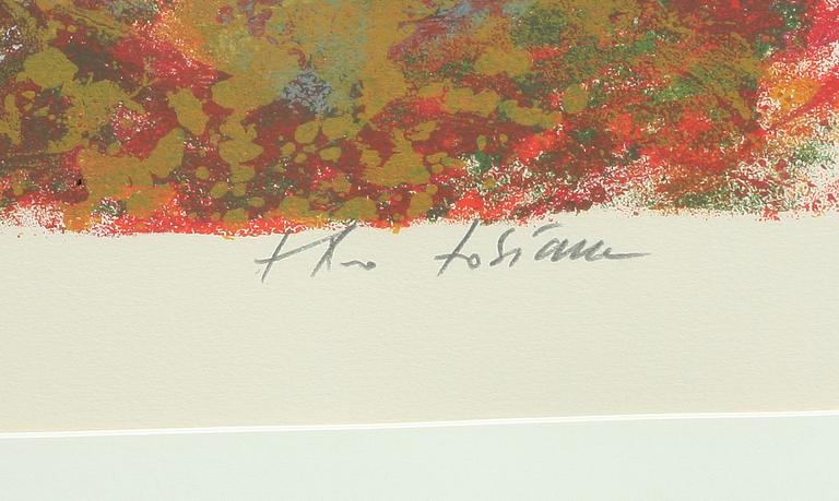 THEO TOBIASSE, färglitografi, sign o numr 146/350. Ur mappen "Un Hommage a H.C Andersen", utgiven av Galerie Börjeson.