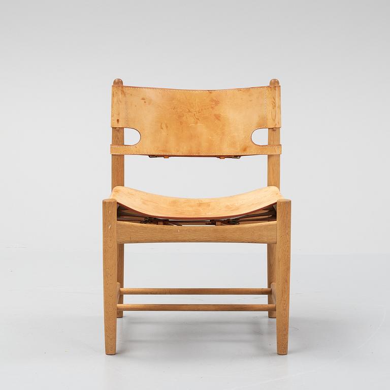 Børge Mogensen, a an oak and natural leather cgair, model 3237 Fredericia Stolefabrik, Denmark.