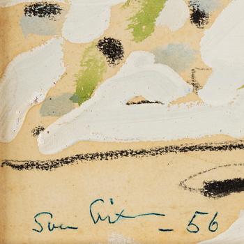 Sven X:et Erixson, mixed media on paper laid down on panel, signed and dated -56.