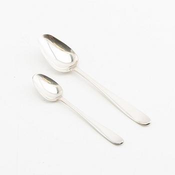 Spoons, 12 + 12, "Theresia", silver, MEMA, Lidköping, 1970s-1980s.