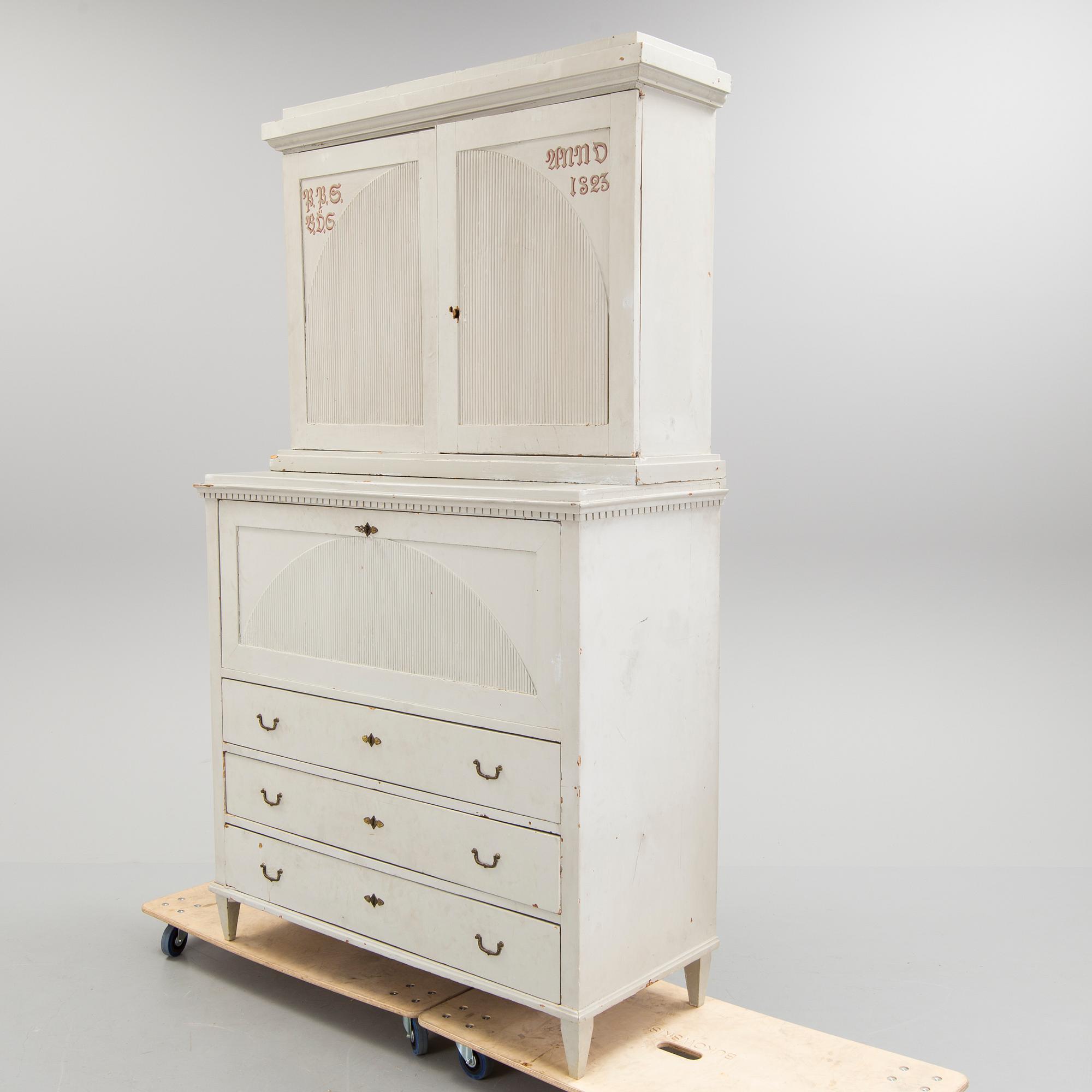 A early 19th century Gustavian cupboard.