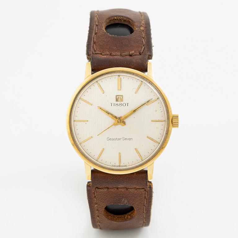 Tissot, Seastar Seven, 18K gold, wristwatch, 34 mm.