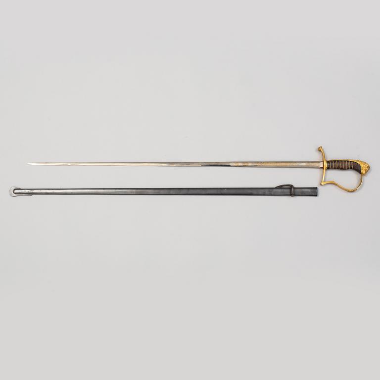 A Swedish infantry officer's sword 1899 pattern with scabbard.