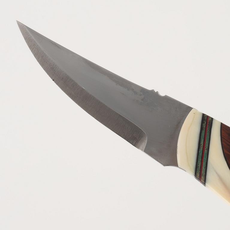 Knut Dahl, a snakewood and whale tooth knife, signed.