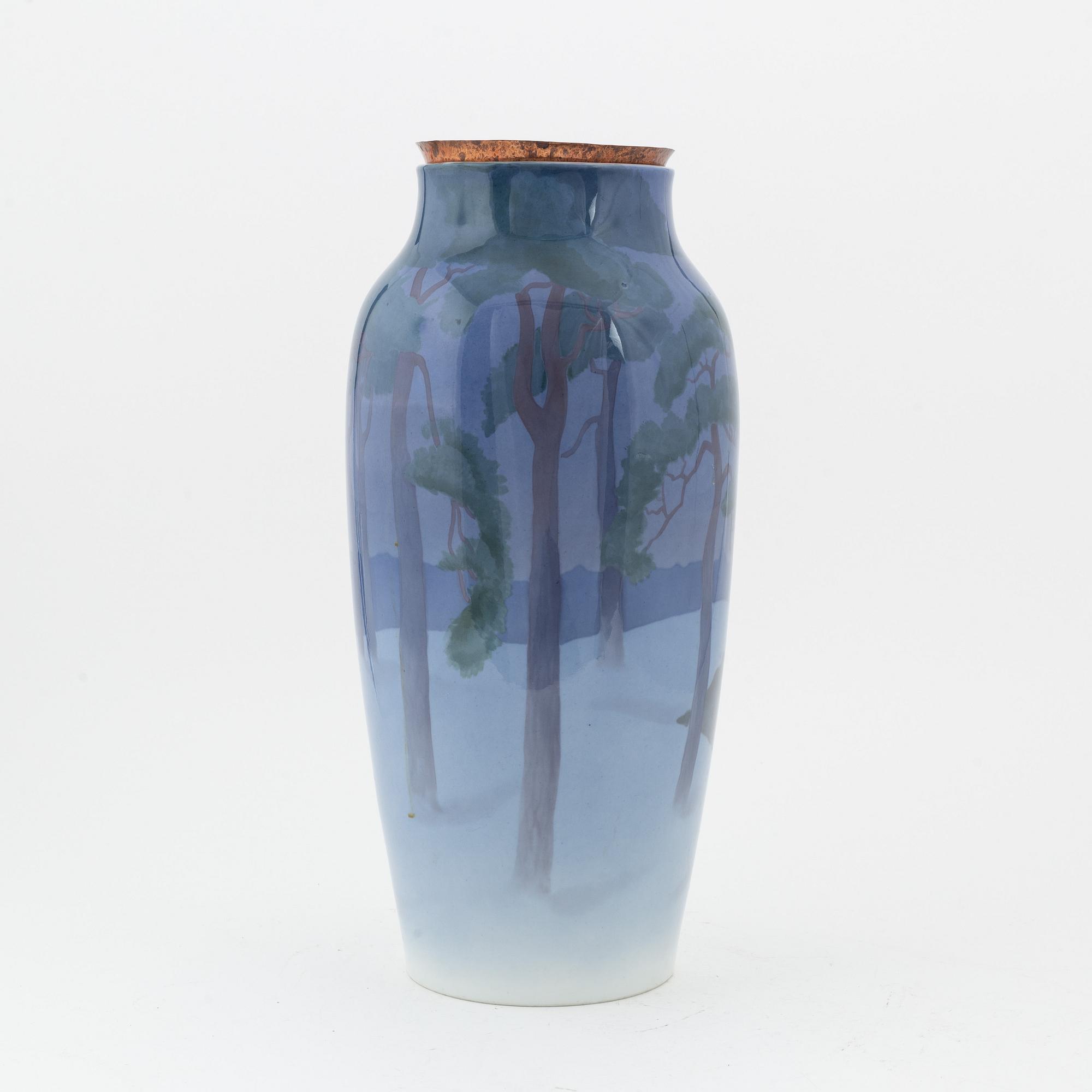 Nils Emil Lundström, an art nouveau floor vase from Rörstrand, early 20th Century.