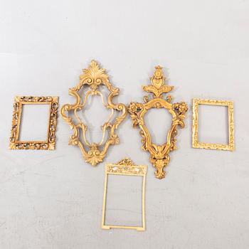 Five mid 20th century wood frames from Paoletti, Firenze Italy.