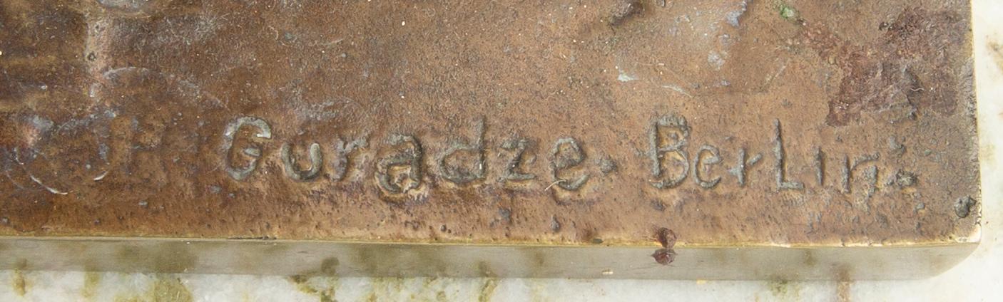 Hans Guradze, skulptur signerad brons.