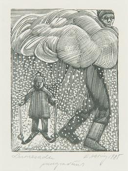 Enno Ootsing, a set of two woodcuts and one linout, signed and dated 1984, 1985 and 1993.