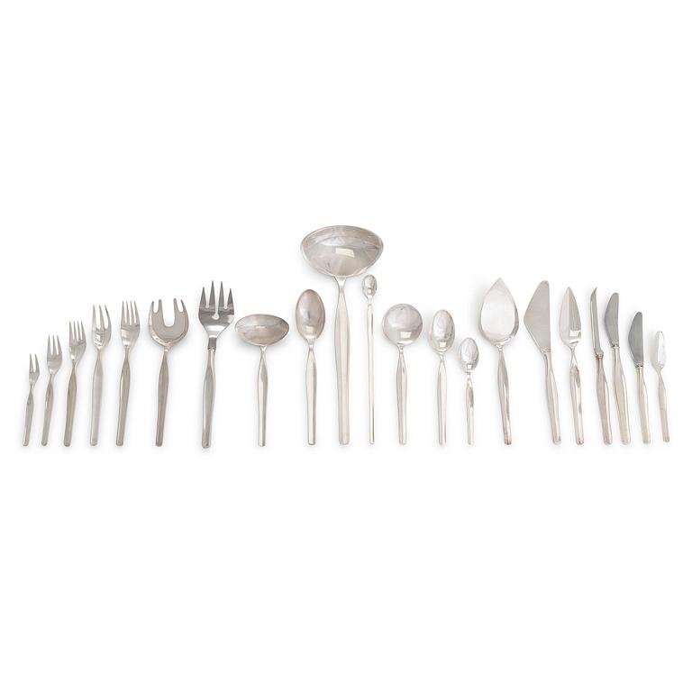 Tapio Wirkkala, A 130-piece set of 'Tapio' silver cutlery, Kultakeskus, Hämeenlinna 1960-1970s.