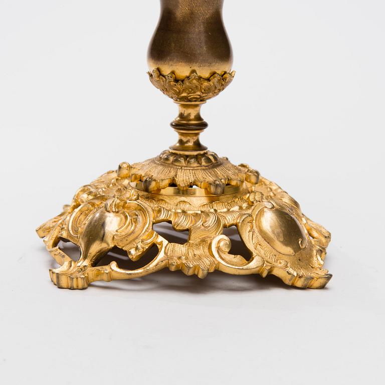 KANDELABER, brännförgylld brons, Ryssland 1860-1880-tal.