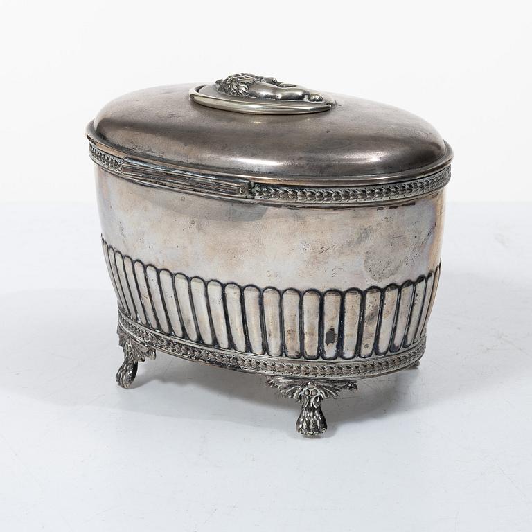 Sockerskrin, silver, gustaviansk stil, CG Hallberg, 1922.