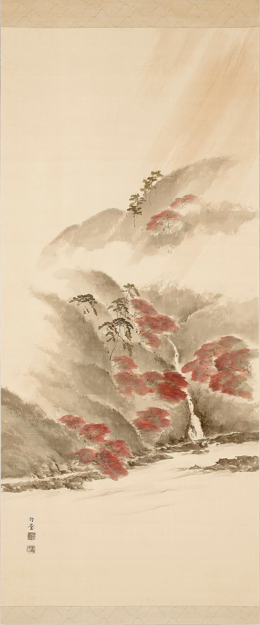 RULLMÅLNING, Japan, 1900-talets början, signerad.