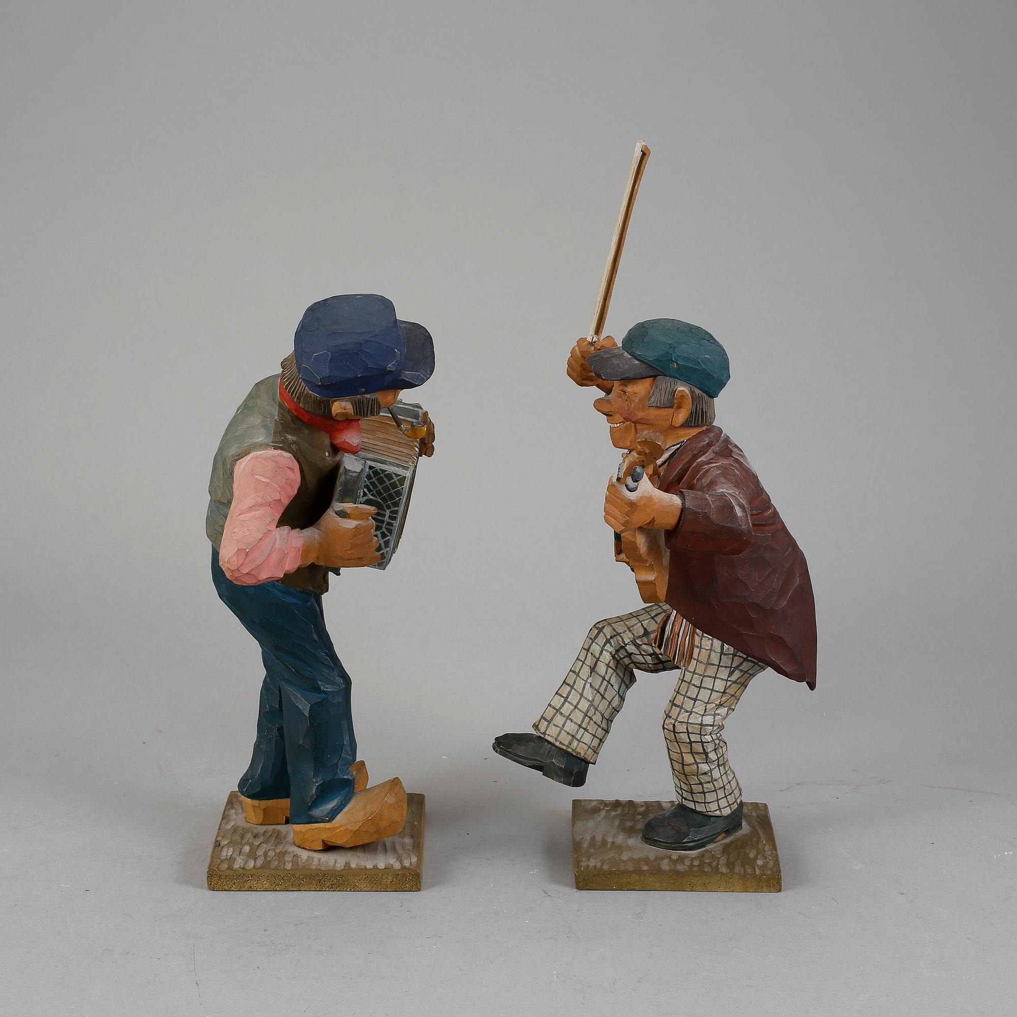 HERMAN ROSELL, 2 st, träskulpturer, 1930-tal.