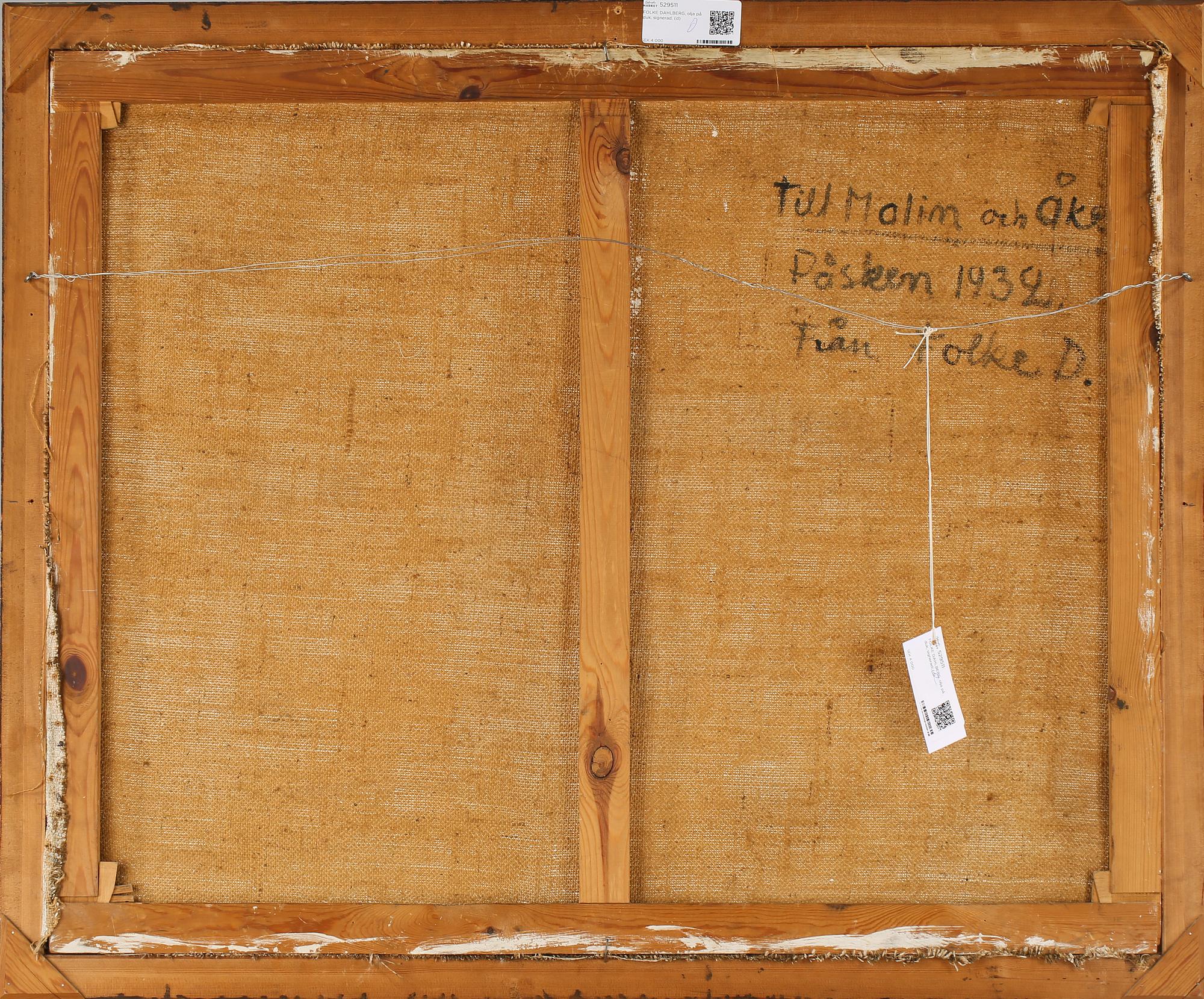 FOLKE DAHLBERG, olja på duk, signerad.