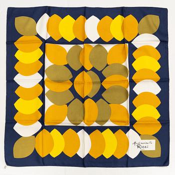 Nina Ricci, five silk scarves.