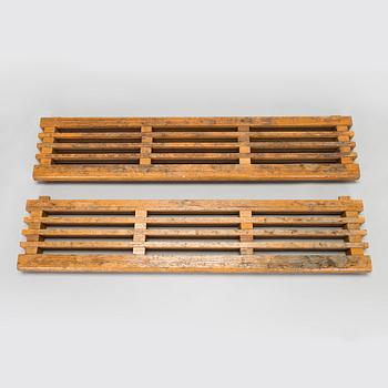 Two 1962 front door boot scrapers made to order, O.Y. Huonekalu- ja Rakennustyötehdas A.B.