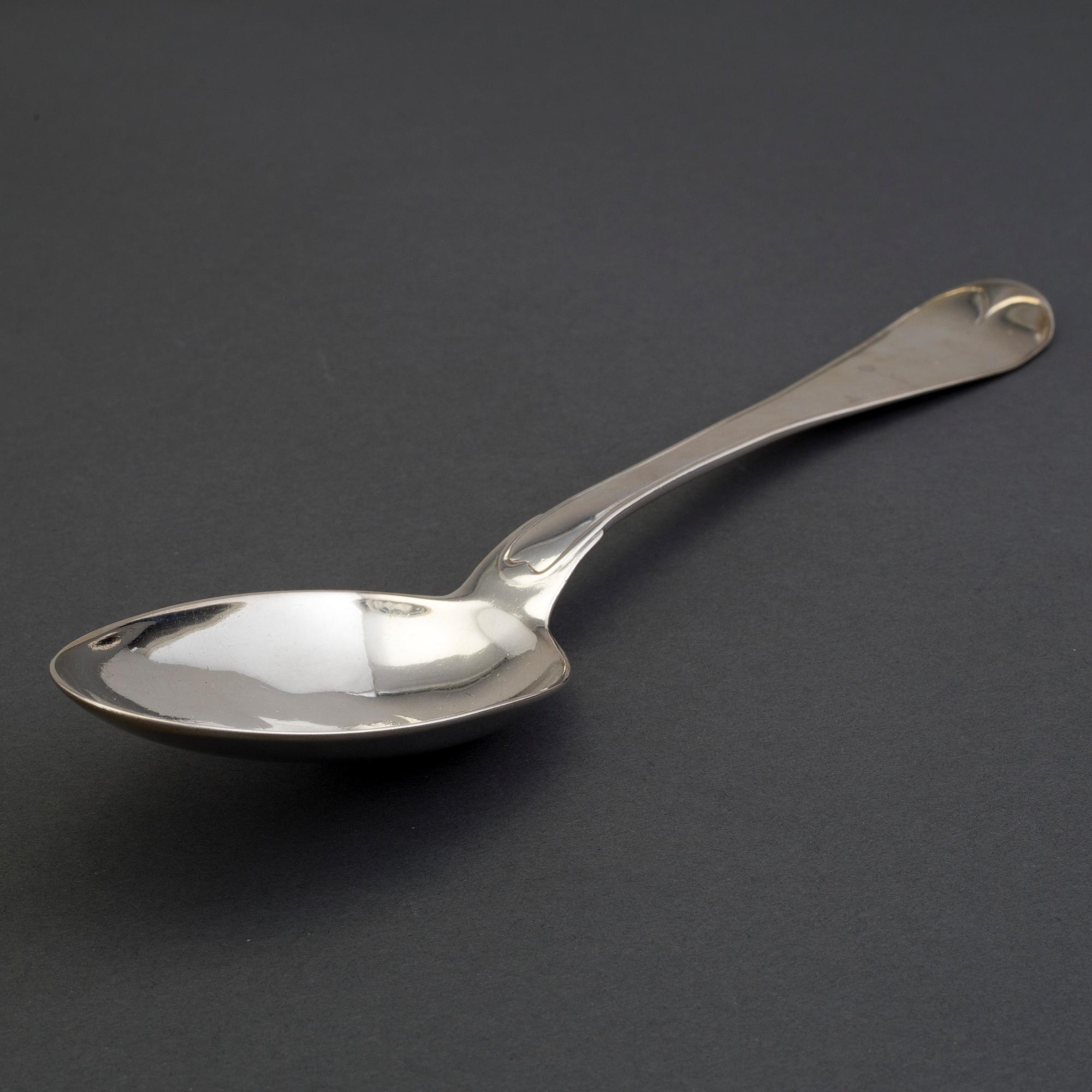 A silve spoon by JOHAN WILHELM ZIMMERMANN, Stockholm, 1791.