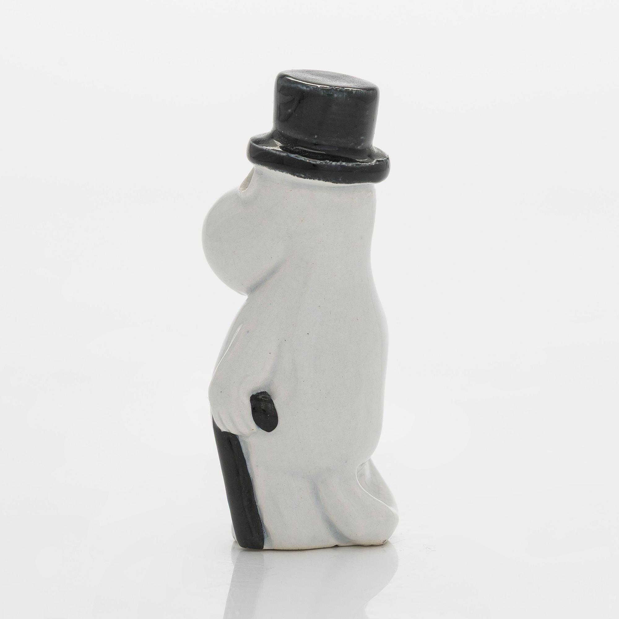 Leo Tykkyläinen, Muumi-figuurini, keramiikka, "Muumipappa", leimattu massaan Tove Hand made in Finland. 1950-luku.