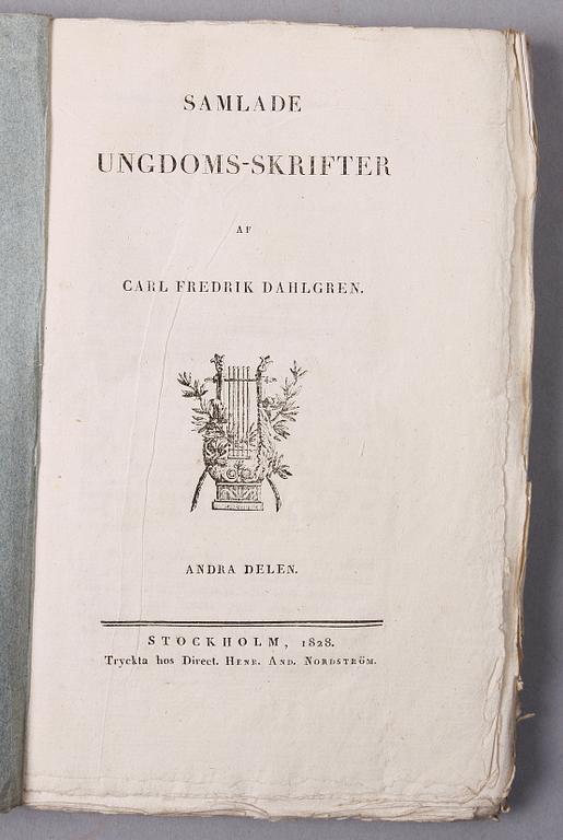 BÖCKER, 7 st, poesi, bla "Camilla eller Det underjordiska" av Marsollier, Stockholm.