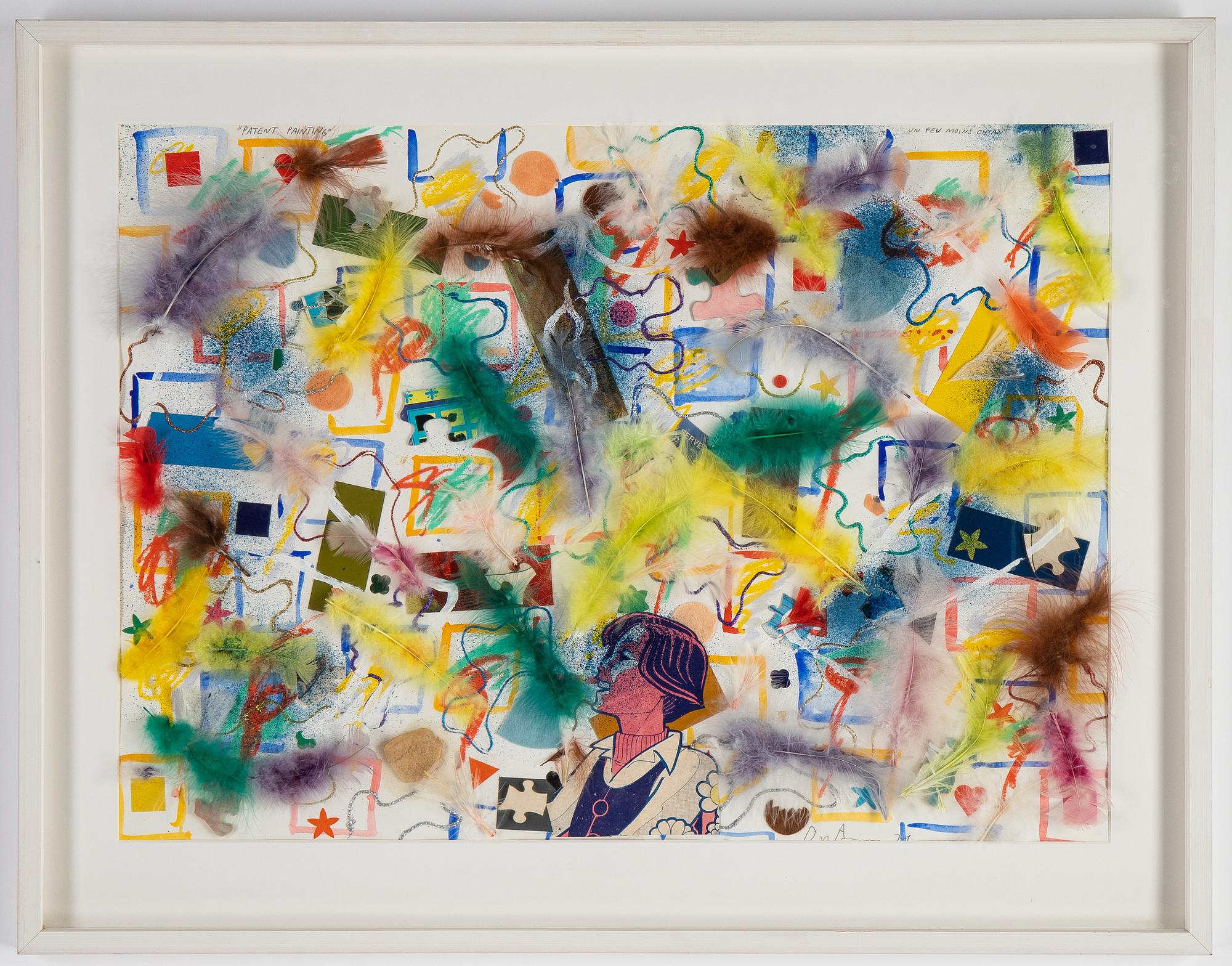 Erik Dietman, mixed media/collage on paper, signed.