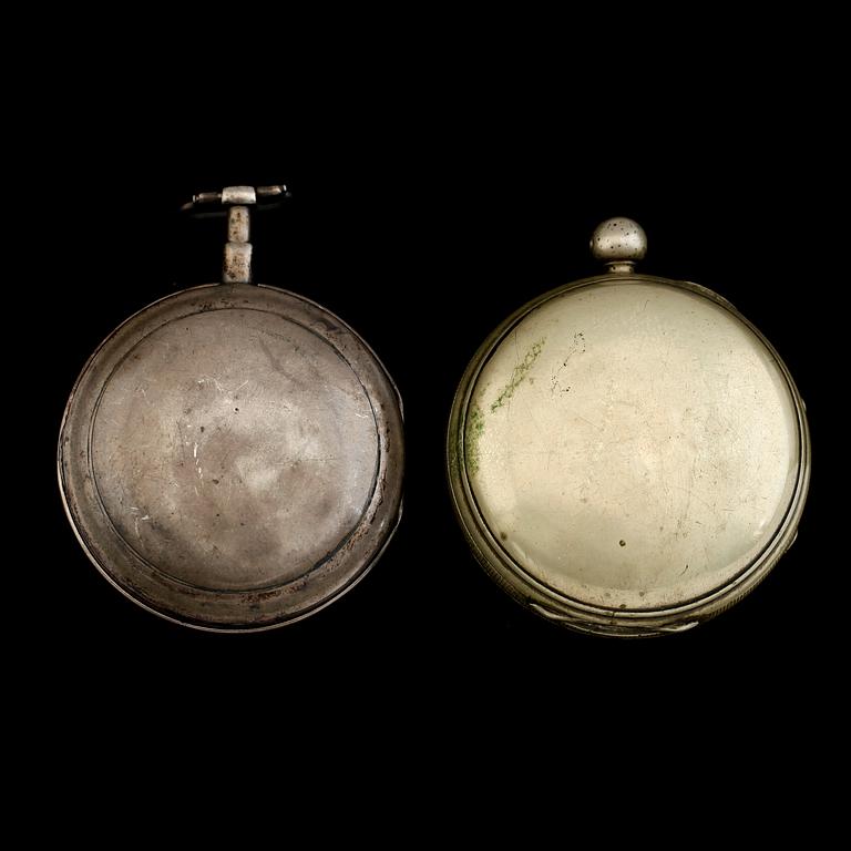 SPINDELUR, 2 st, silver, 1800-talets början.