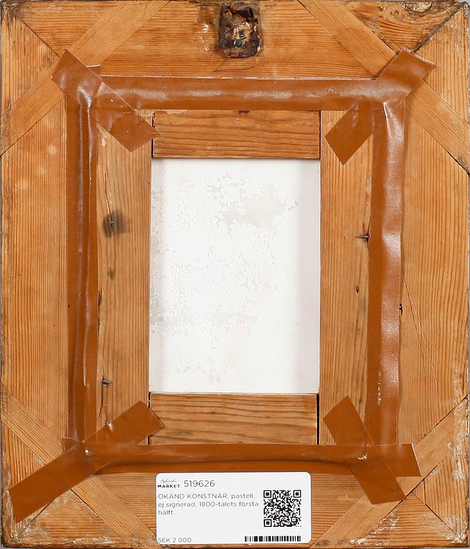 OKÄND KONSTNÄR, pastell, ej signerad, 1800-talets första hälft.