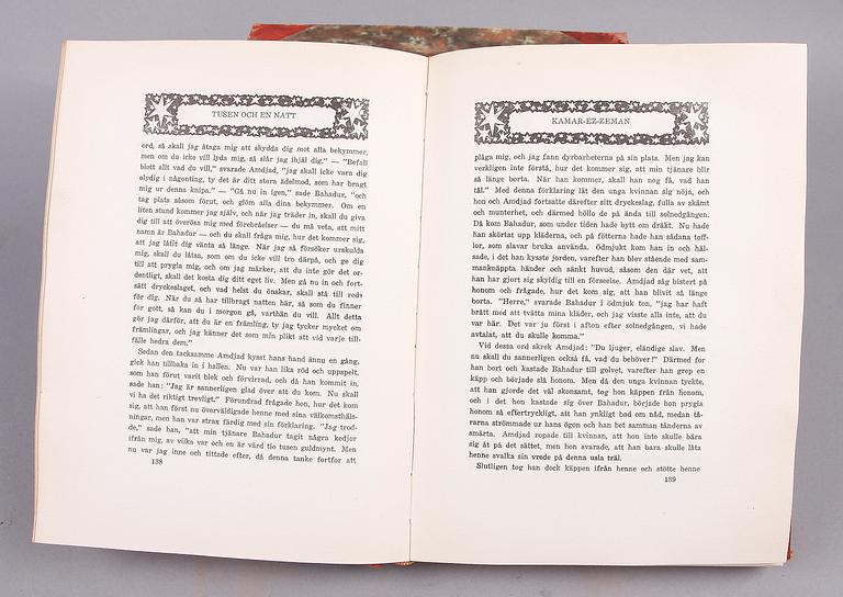 BOKVERK, vol I-IV, "Tusen och en natt", översatta av Torsten Wennström, Baltiska Förlaget.