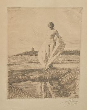 ANDERS ZORN, Etsning, sign.