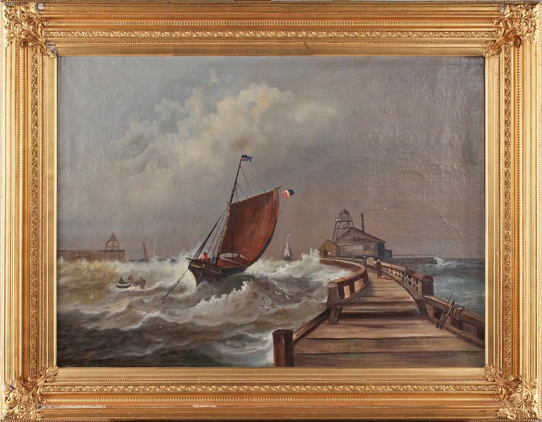 OKÄND KONSTNÄR, olja på duk, otydlig signering, 1800-talets andra hälft.