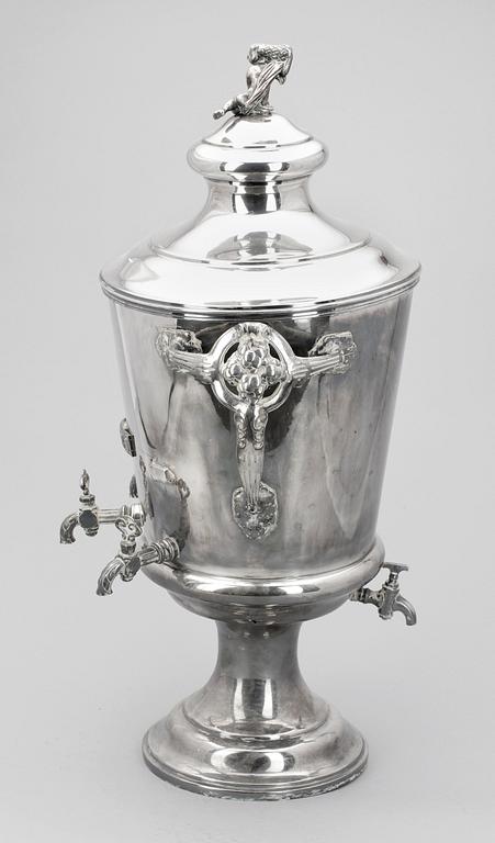 BRÄNNVINSCISTERN, nysilver, C R Carlström, sekelskfite 1900.