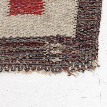 A flat weave 'Kastellholm' carpet by Ingegerd Silow, c 240 x 154 cm, signed IS.