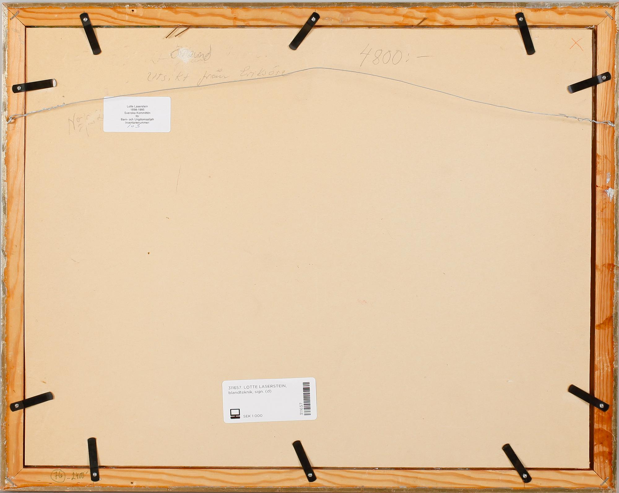 LOTTE LASERSTEIN, blandteknik, sign.