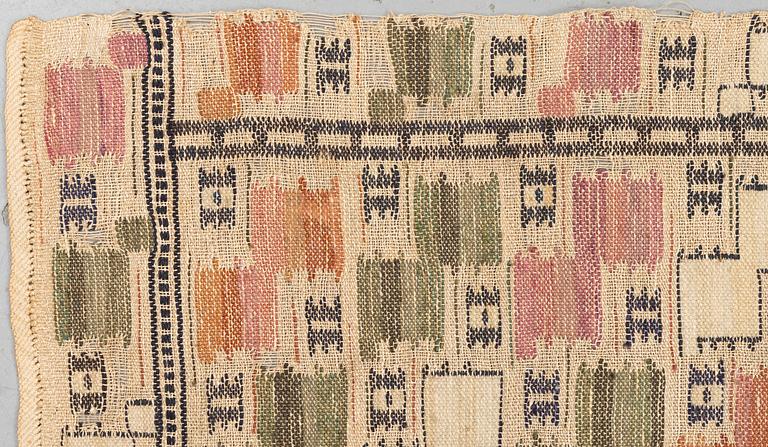 Märta Måås-Fjetterström, a textile, "Lövendal", flat weave, ca 155 x 67 cm, signed MMF.