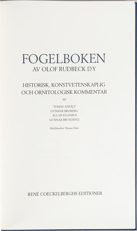 Olof Rudbeck d.y., portfölj med planschverk samt två band.