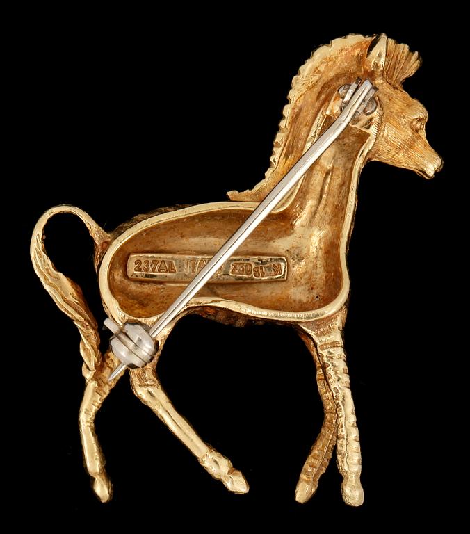 BROSCH, 18k guld, Italien. Vikt 9,4g.