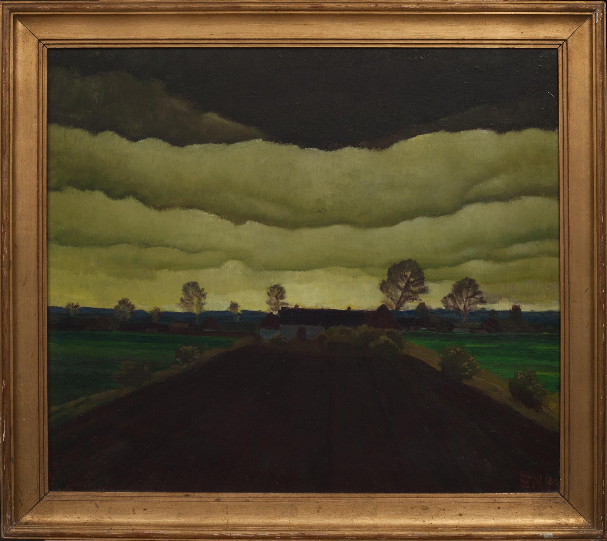 ERNST NORLIND, olja på pannå, signerad.