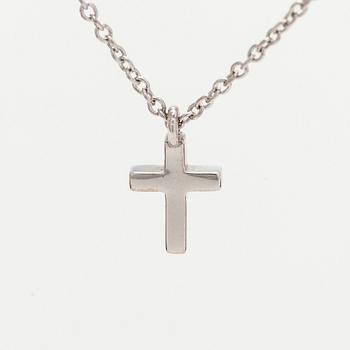 Tiffany & Co, halsband "Metro Cross", 18K vitguld och diamanter.