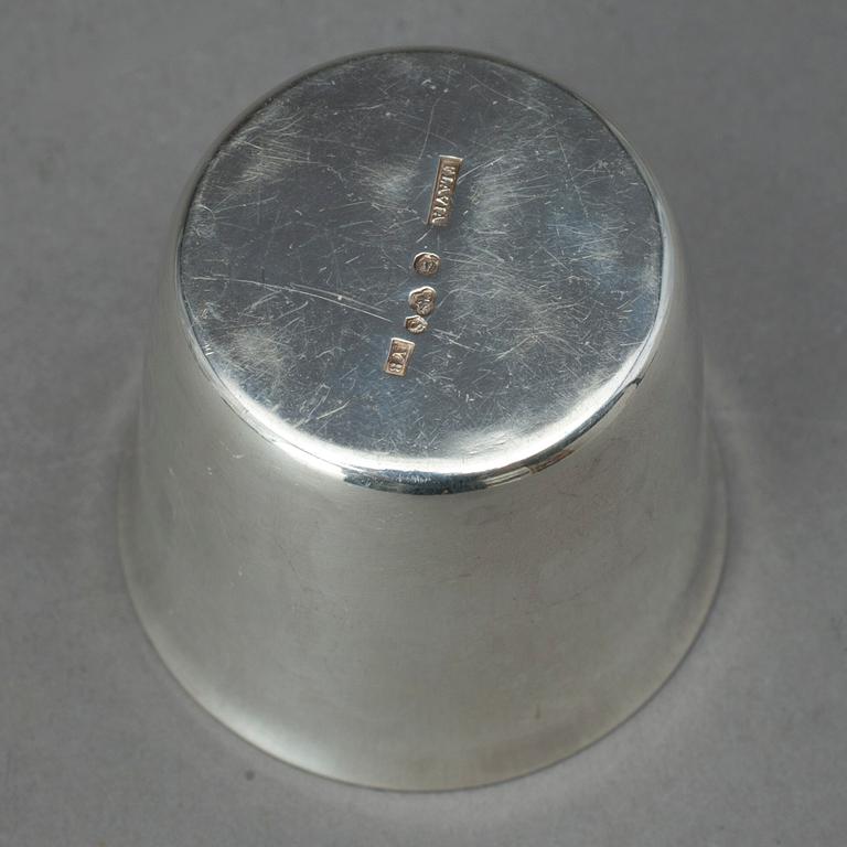 BÄGARE, 12 st, silver, Flavia, 1949. Tot ca 373 gram.