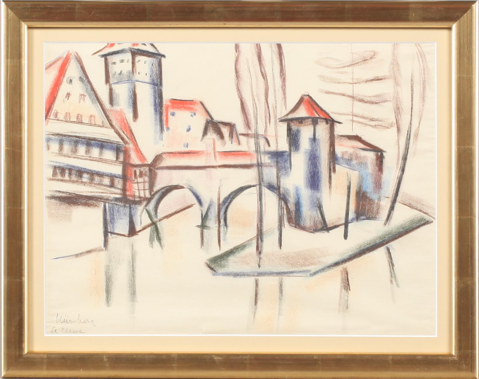 AGNES CLEVE, pastell, signerad.