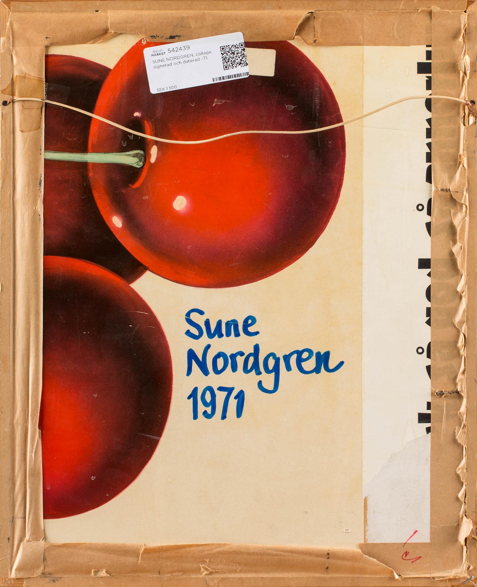 SUNE NORDGREN, collage, signerad och daterad -71.