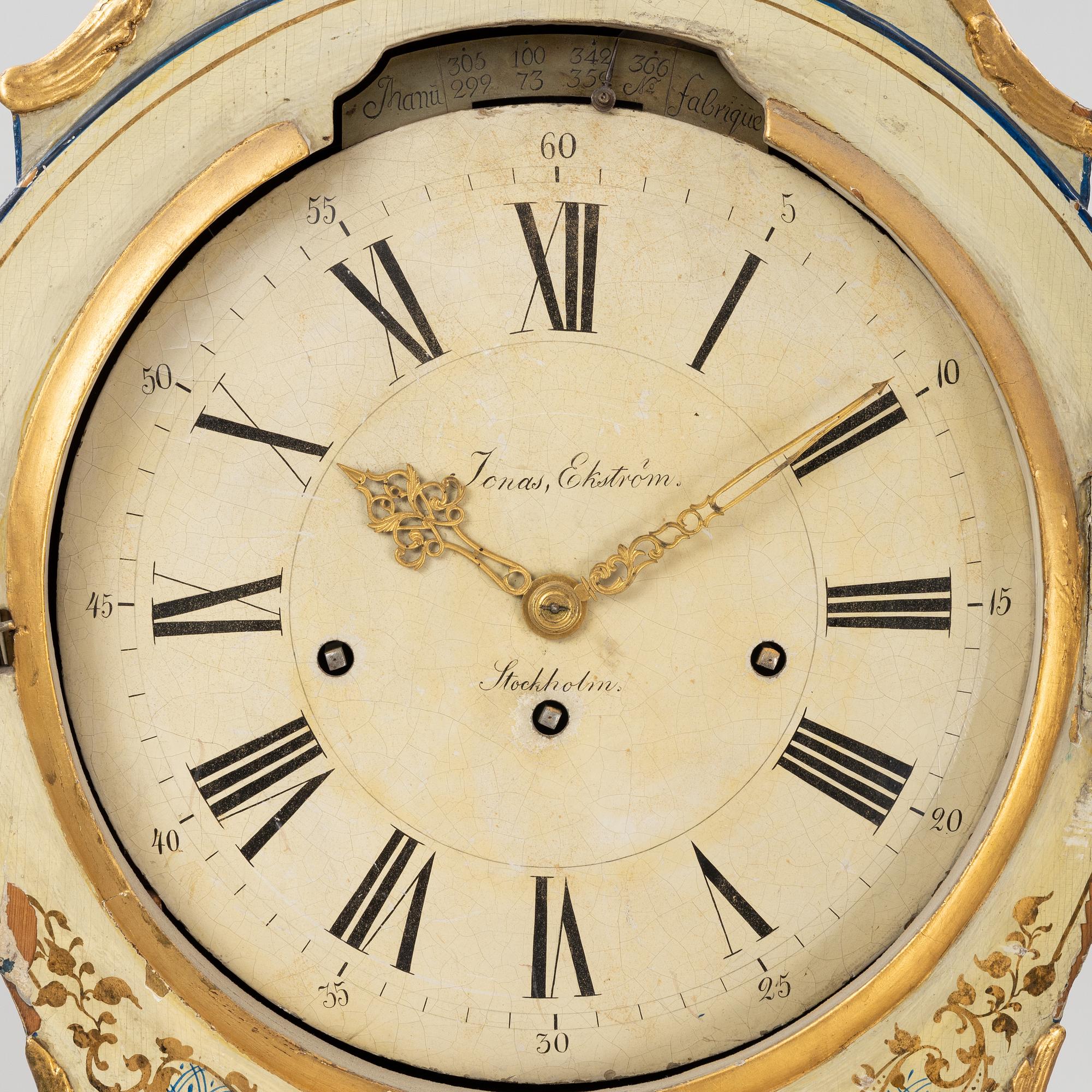 A Swedish Rococo long-case clock by Jonas Ekström (master 1766-1769), Stockholm.