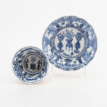 A Chinese 18th century porcelain cup and suacer.