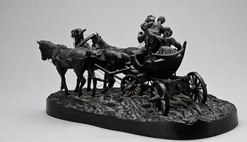 EVGENY ALEXANDROVITCH LANCERAY, EFTER. Skulptur, Järn. Ej signerad. Otydlig gjutarstämpel.