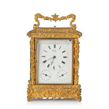 160. A Traveller's rococo style clock by Anton Liszt Vienna (1828-1868).