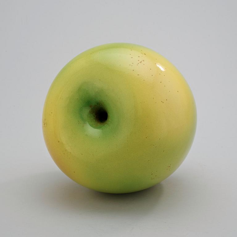 A Hans Hedberg faience apple, Biot, France.