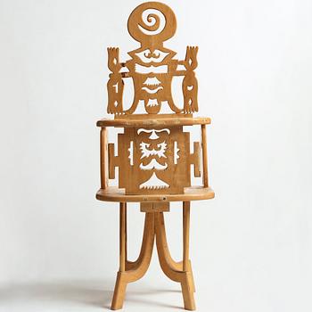 Roberto Matta, a sculptured wooden "Tarquinia" chair, Italy, 1970's.