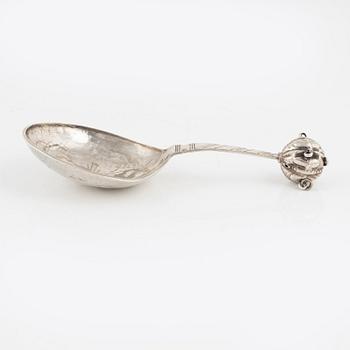 A Swedish Silver Vodka Spoon, mark of Conrad Gadd, Kristianstad 1734.