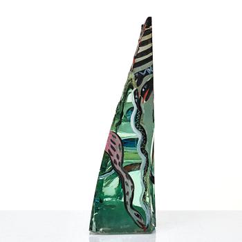 Ulrica Hydman-Vallien, a unique painted glass sculpture, Kosta Boda, Sweden 1992.