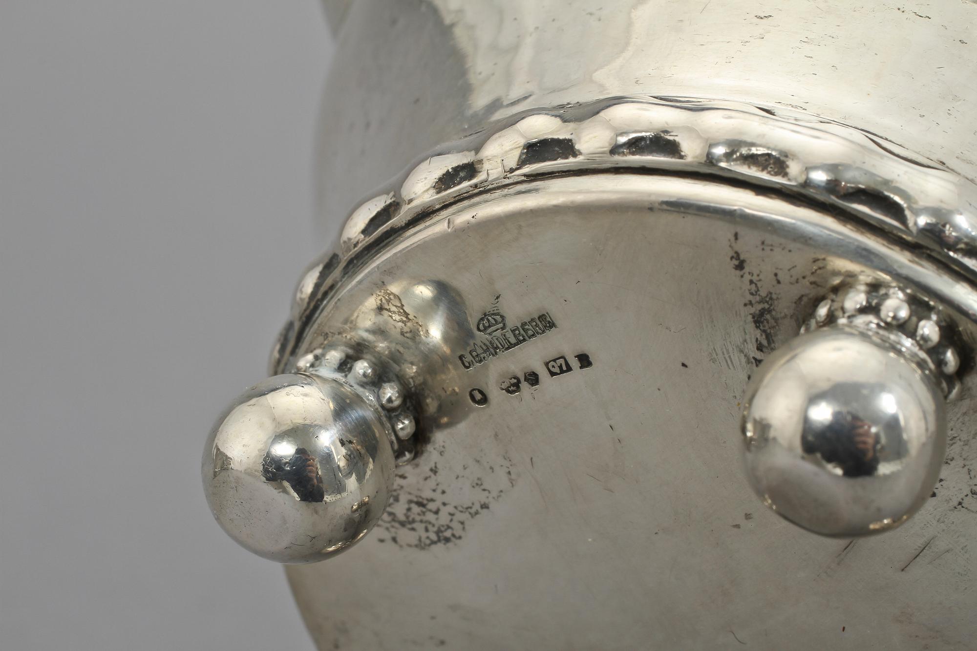 KAFFESERVIS, 4 delar, silver, K Andersson samt C G Hallberg, Stockholm, 1918. Tot vikt 970 g.